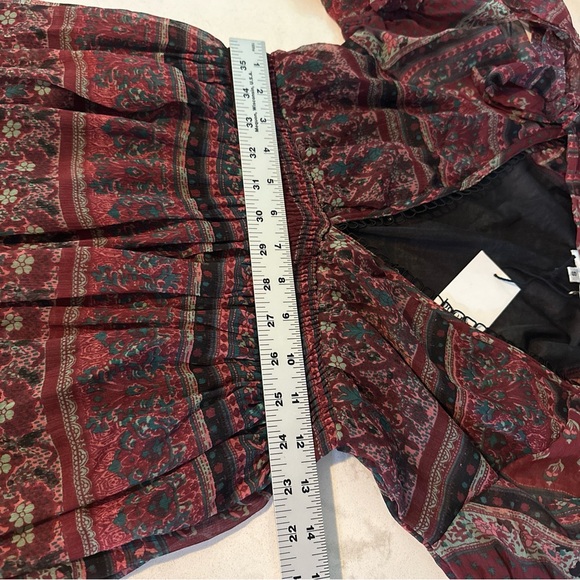 Revolve Boemo Bastille Midi Dress in Maroon Tiered Size Small NWT - Picture 11 of 14